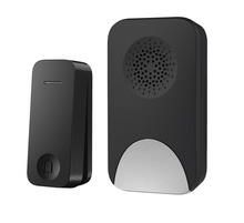 Dørklokke trådløs kinetic dørtrykk svart - Elworks